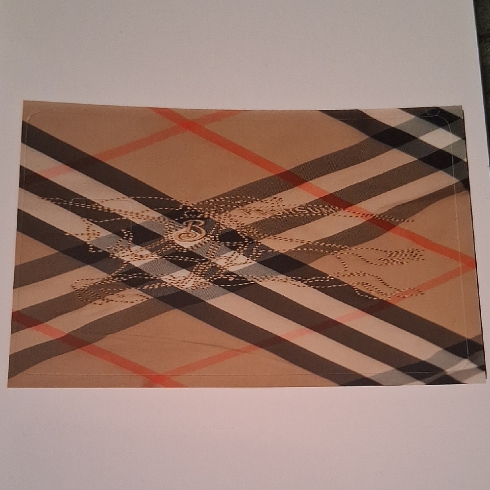 Burberry Tan and Black Debit Card Cover .